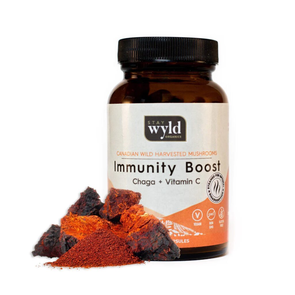 Stay Wyld Organics - Chaga Inmunity Boost Cápsulas de Setas (Botella de 60)